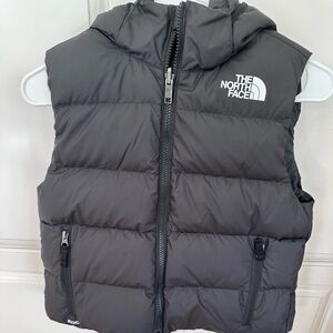 The North Face Kids Black Puffer Vest with Logo